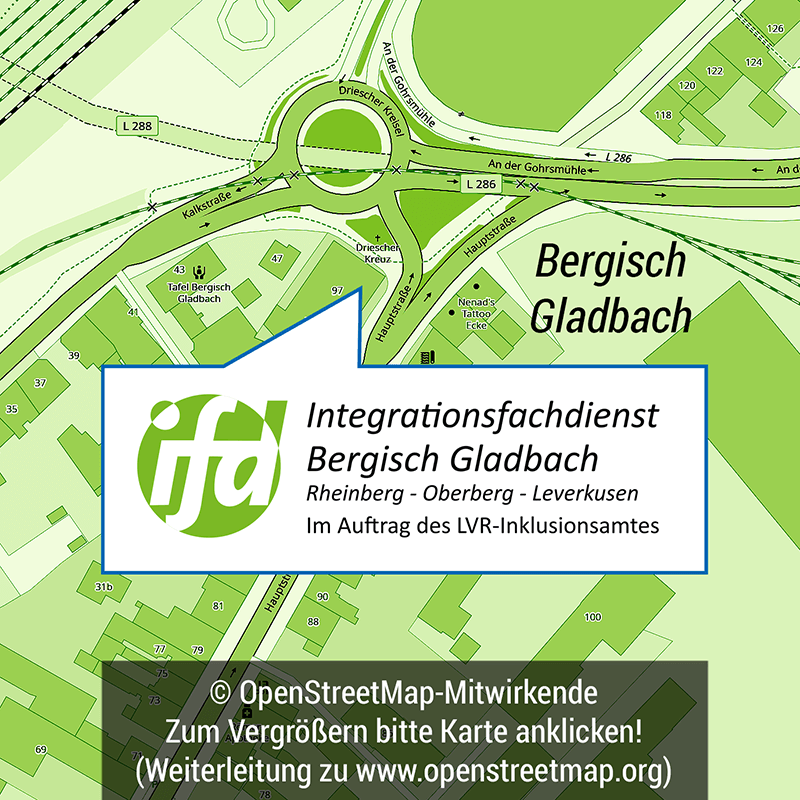 Anfahrtskarte zum IFD Bergisch Gladbach